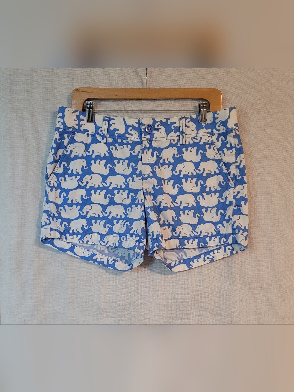 Lilly Pulitzer Blue Tusk In Sun Elephant Callahan Shorts Size 8